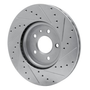 Buick CASCADA Brake Rotor (1) - Front Left - R1 Concepts - Drilled & Slotted - Silver - `14-`19